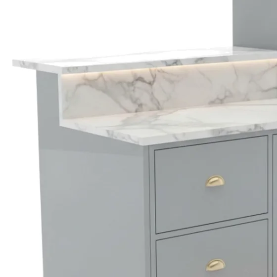 Calacatta marble countertop run.