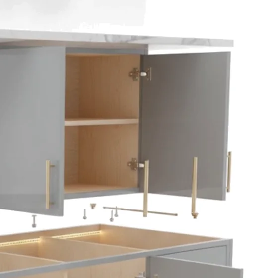 Open wall unit showing internal shelving.